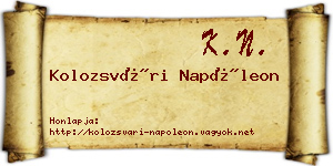 Kolozsvári Napóleon névjegykártya